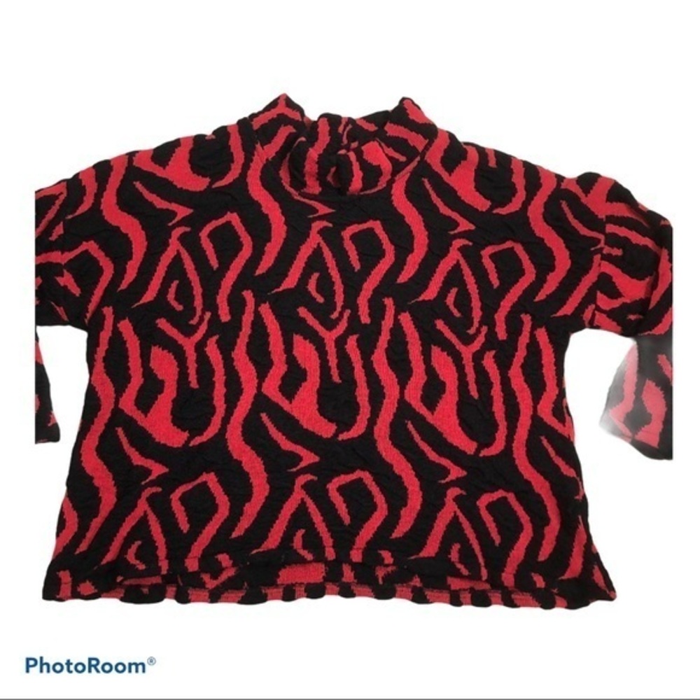 Oversized sweater by Transparente black / red